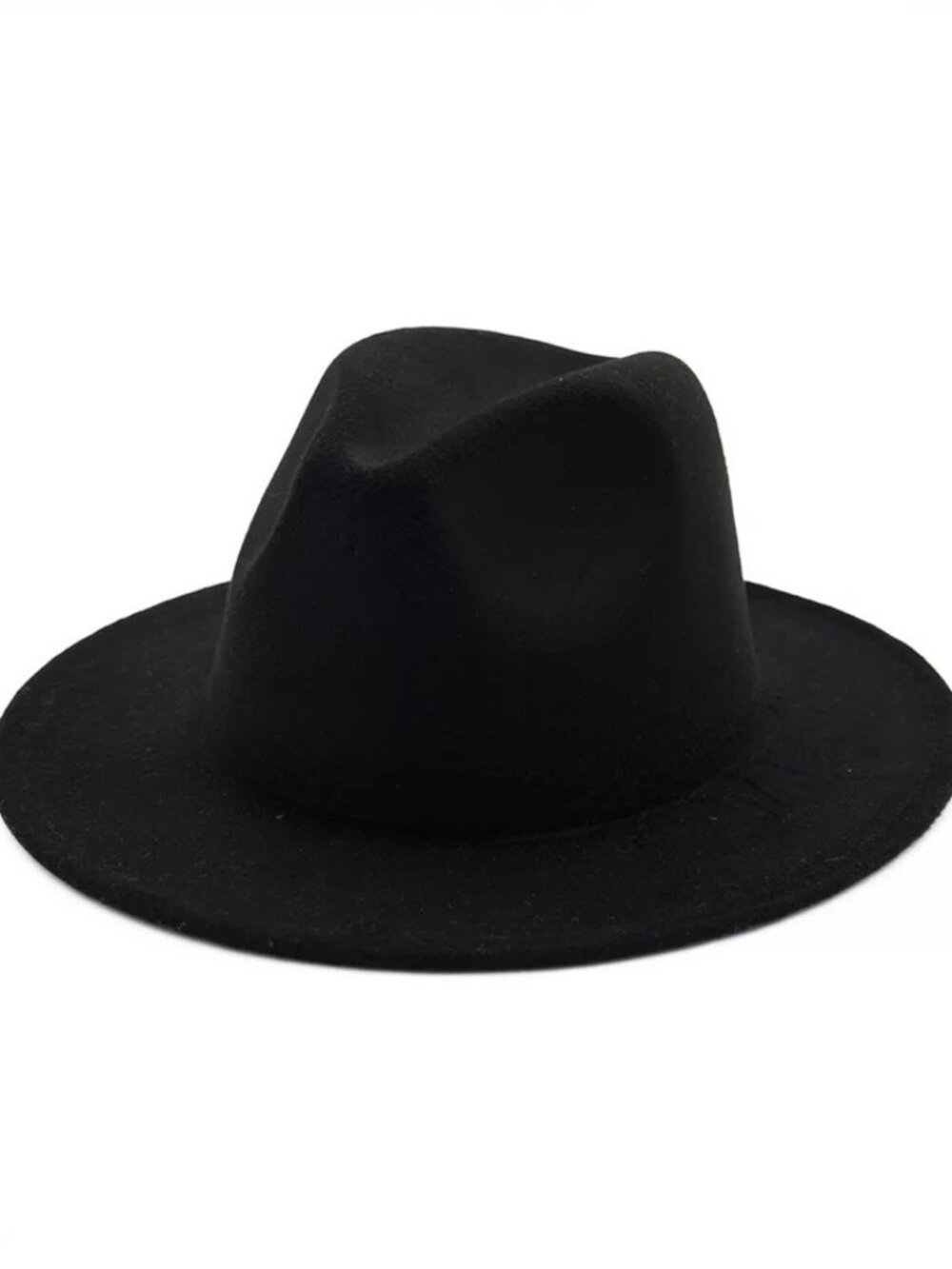 Black w/ Red Bottom | Wide Brim Panama Felt Fedora Hat